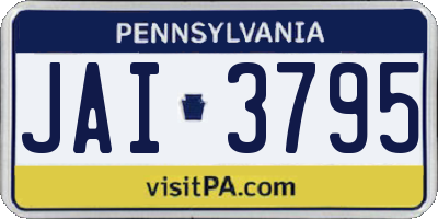 PA license plate JAI3795