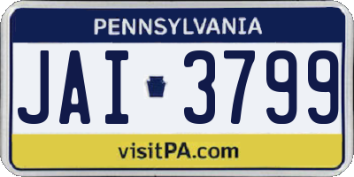 PA license plate JAI3799