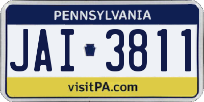 PA license plate JAI3811
