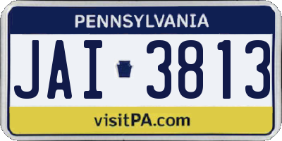 PA license plate JAI3813