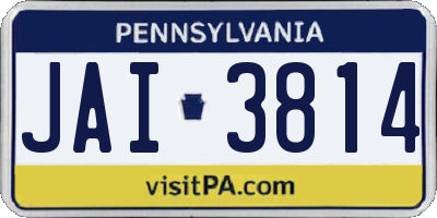 PA license plate JAI3814