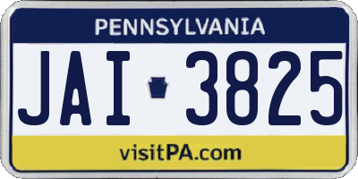 PA license plate JAI3825