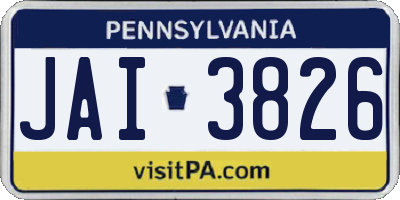 PA license plate JAI3826