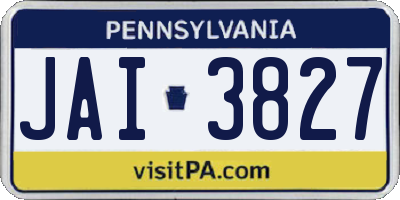 PA license plate JAI3827