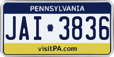 PA license plate JAI3836