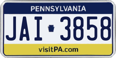 PA license plate JAI3858