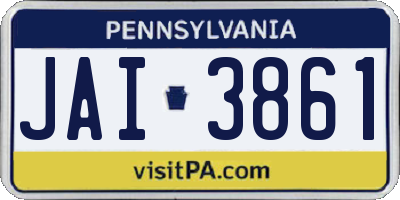 PA license plate JAI3861