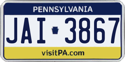 PA license plate JAI3867