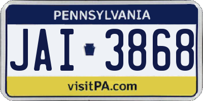 PA license plate JAI3868