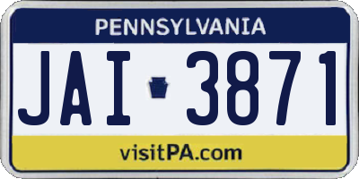 PA license plate JAI3871