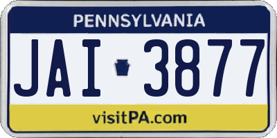 PA license plate JAI3877