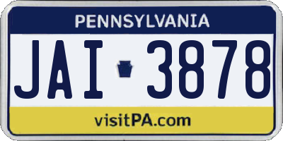 PA license plate JAI3878