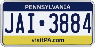 PA license plate JAI3884