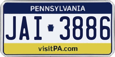 PA license plate JAI3886