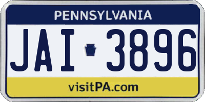 PA license plate JAI3896