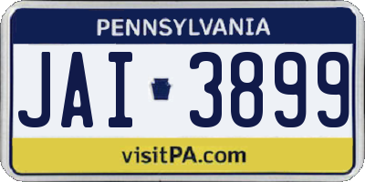 PA license plate JAI3899