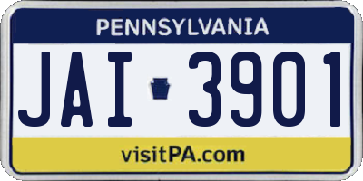 PA license plate JAI3901