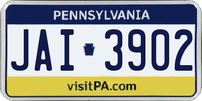 PA license plate JAI3902