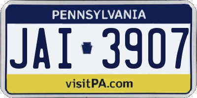 PA license plate JAI3907