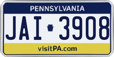 PA license plate JAI3908