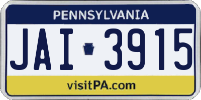 PA license plate JAI3915