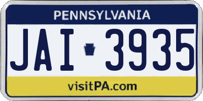 PA license plate JAI3935