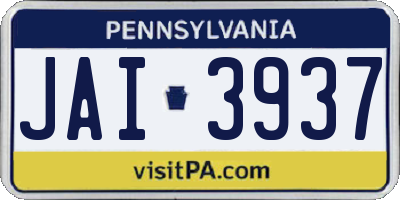 PA license plate JAI3937