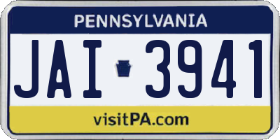 PA license plate JAI3941