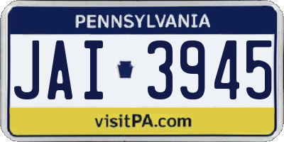 PA license plate JAI3945