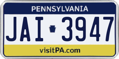 PA license plate JAI3947
