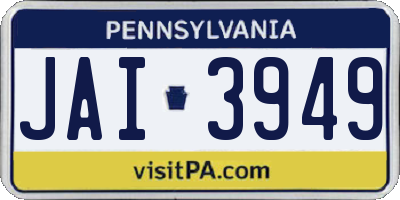 PA license plate JAI3949
