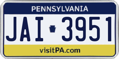 PA license plate JAI3951