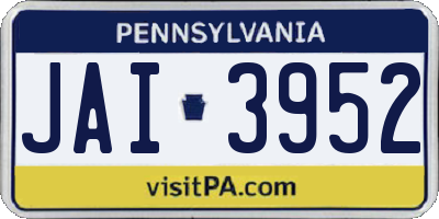 PA license plate JAI3952