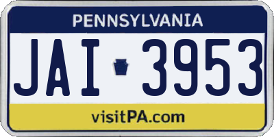 PA license plate JAI3953
