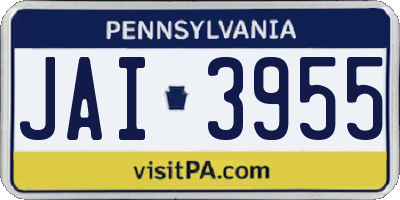 PA license plate JAI3955