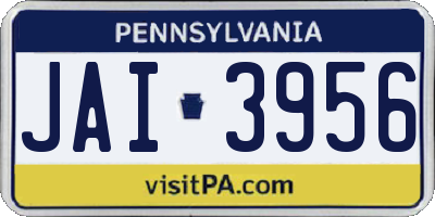 PA license plate JAI3956