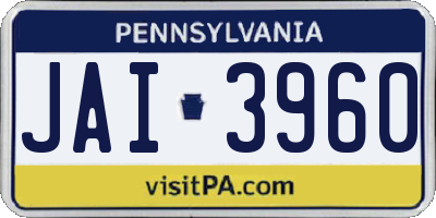 PA license plate JAI3960