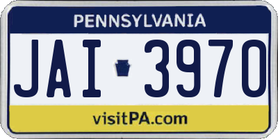 PA license plate JAI3970