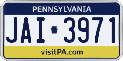 PA license plate JAI3971