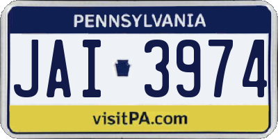 PA license plate JAI3974
