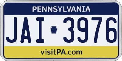 PA license plate JAI3976