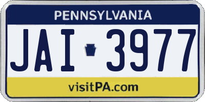 PA license plate JAI3977