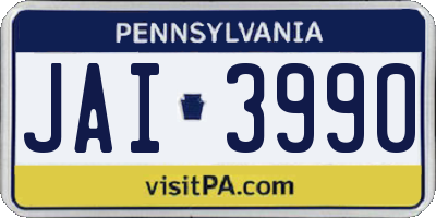 PA license plate JAI3990