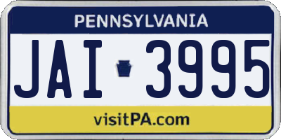 PA license plate JAI3995