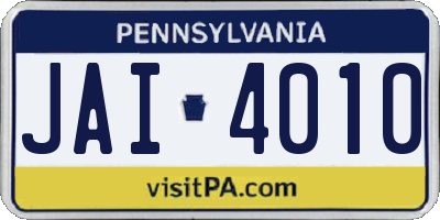 PA license plate JAI4010