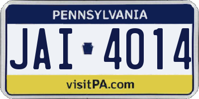 PA license plate JAI4014