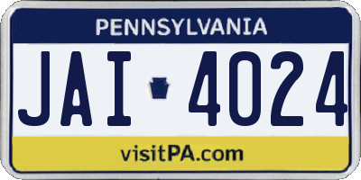 PA license plate JAI4024