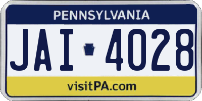 PA license plate JAI4028