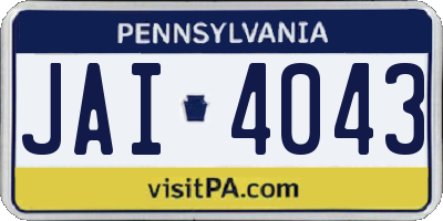 PA license plate JAI4043