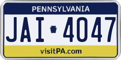 PA license plate JAI4047